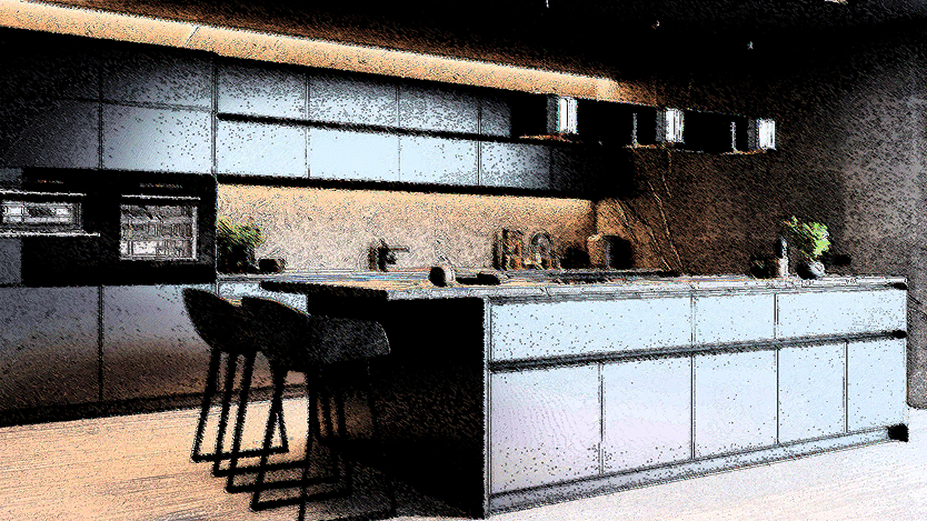 3D Rendering of Kitchen Design