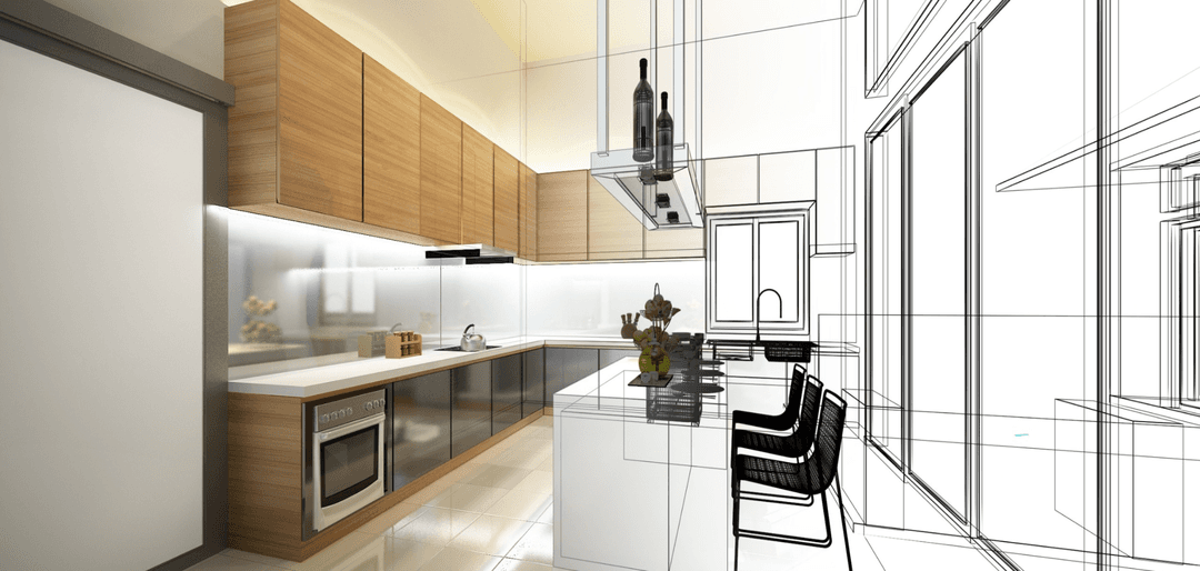 Kitchen design rendering